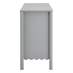 Emmeline Light Gray Scalloped 6-Drawer Dresser - Ornate Home