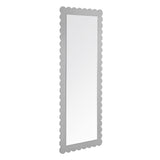 Emmeline Light Gray Scalloped Rectangle Floor Mirror - Ornate Home