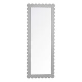 Emmeline Light Gray Scalloped Rectangle Floor Mirror - Ornate Home