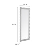 Emmeline Light Gray Scalloped Rectangle Floor Mirror - Ornate Home