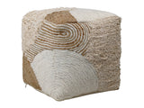 Emmeline Natural/Ivory Pouf - Ornate Home