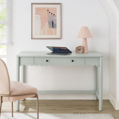 Emmeline Sage 1-Drawer Scallop Writing Desk - Ornate Home