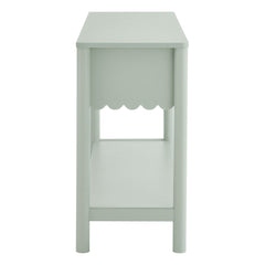 Emmeline Sage 3-Drawer Scalloped Console Table - Ornate Home