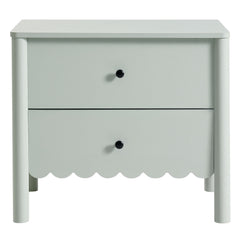Emmeline Sage Scalloped 2-Drawer Nightstand - Ornate Home