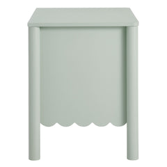 Emmeline Sage Scalloped 2-Drawer Nightstand - Ornate Home