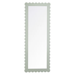 Emmeline Sage Scalloped Rectangle Floor Mirror - Ornate Home