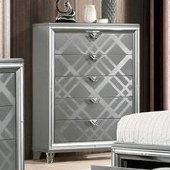 Emmeline Silver 5 Pc. Queen Bedroom Set w/ Chest - Ornate Home