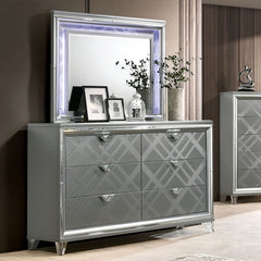 Emmeline Silver 5 Pc. Queen Bedroom Set w/ Night Stand - Ornate Home