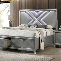 Emmeline Silver Cal.King Bed - Ornate Home