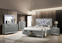 Emmeline Silver Cal.King Bed - Ornate Home