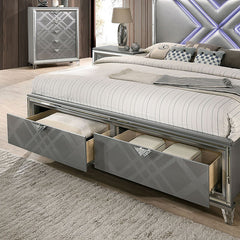 Emmeline Silver Cal.King Bed - Ornate Home