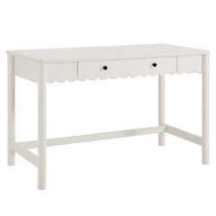 Emmeline White 1-Drawer Scallop Writing Desk - Ornate Home