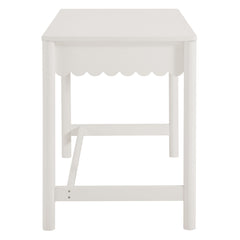 Emmeline White 1-Drawer Scallop Writing Desk - Ornate Home