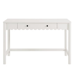 Emmeline White 1-Drawer Scallop Writing Desk - Ornate Home