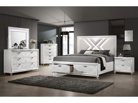 Emmeline White 4 Pc Queen Bedroom Set - Ornate Home