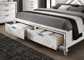 Emmeline White 4 Pc Queen Bedroom Set - Ornate Home
