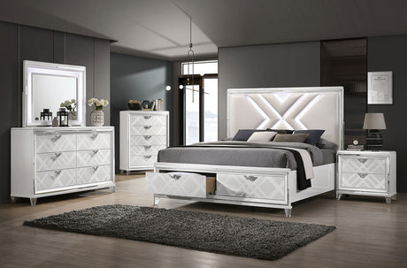 Emmeline White 5 Pc Queen Bedroom Set - Ornate Home