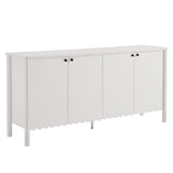 Emmeline White 66" 4-Door Scalloped Sideboard Cabinet - Ornate Home