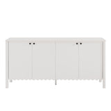 Emmeline White 66" 4-Door Scalloped Sideboard Cabinet - Ornate Home