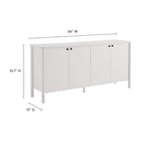Emmeline White 66" 4-Door Scalloped Sideboard Cabinet - Ornate Home