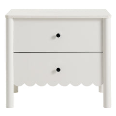 Emmeline White Scalloped 2-Drawer Nightstand - Ornate Home