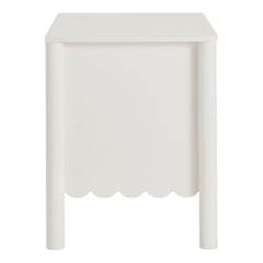Emmeline White Scalloped 2-Drawer Nightstand - Ornate Home