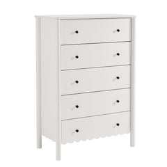 Emmeline White Scalloped 5-Drawer Chest - Ornate Home