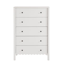 Emmeline White Scalloped 5-Drawer Chest - Ornate Home