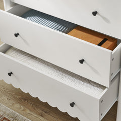 Emmeline White Scalloped 5-Drawer Chest - Ornate Home
