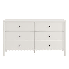 Emmeline White Scalloped 6-Drawer Dresser - Ornate Home