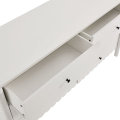 Emmeline White Scalloped 6-Drawer Dresser - Ornate Home