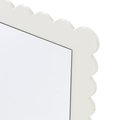 Emmeline White Scalloped Rectangle Floor Mirror - Ornate Home