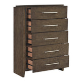 Emmett Dark Walnut 5-Piece Queen Bedroom Set - Ornate Home