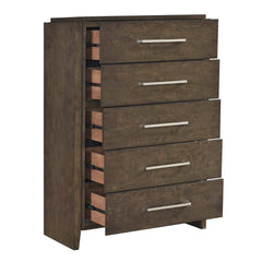 Emmett Dark Walnut 5-Piece Queen Bedroom Set - Ornate Home