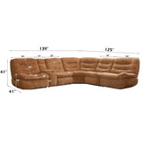 Emmy Orange Chenille Power Motion Sectional Sofa - Ornate Home