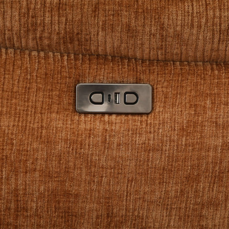 Emmy Orange Chenille Power Motion Sectional Sofa - Ornate Home