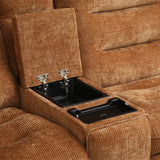 Emmy Orange Chenille Power Motion Sectional Sofa - Ornate Home