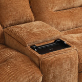 Emmy Orange Chenille Power Motion Sectional Sofa - Ornate Home