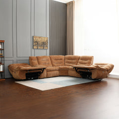 Emmy Orange Chenille Power Motion Sectional Sofa - Ornate Home