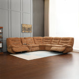 Emmy Orange Chenille Power Motion Sectional Sofa - Ornate Home
