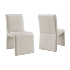 Emory Alabaster Performance Velvet Dining Side Chair (Set of 2) - Ornate Home