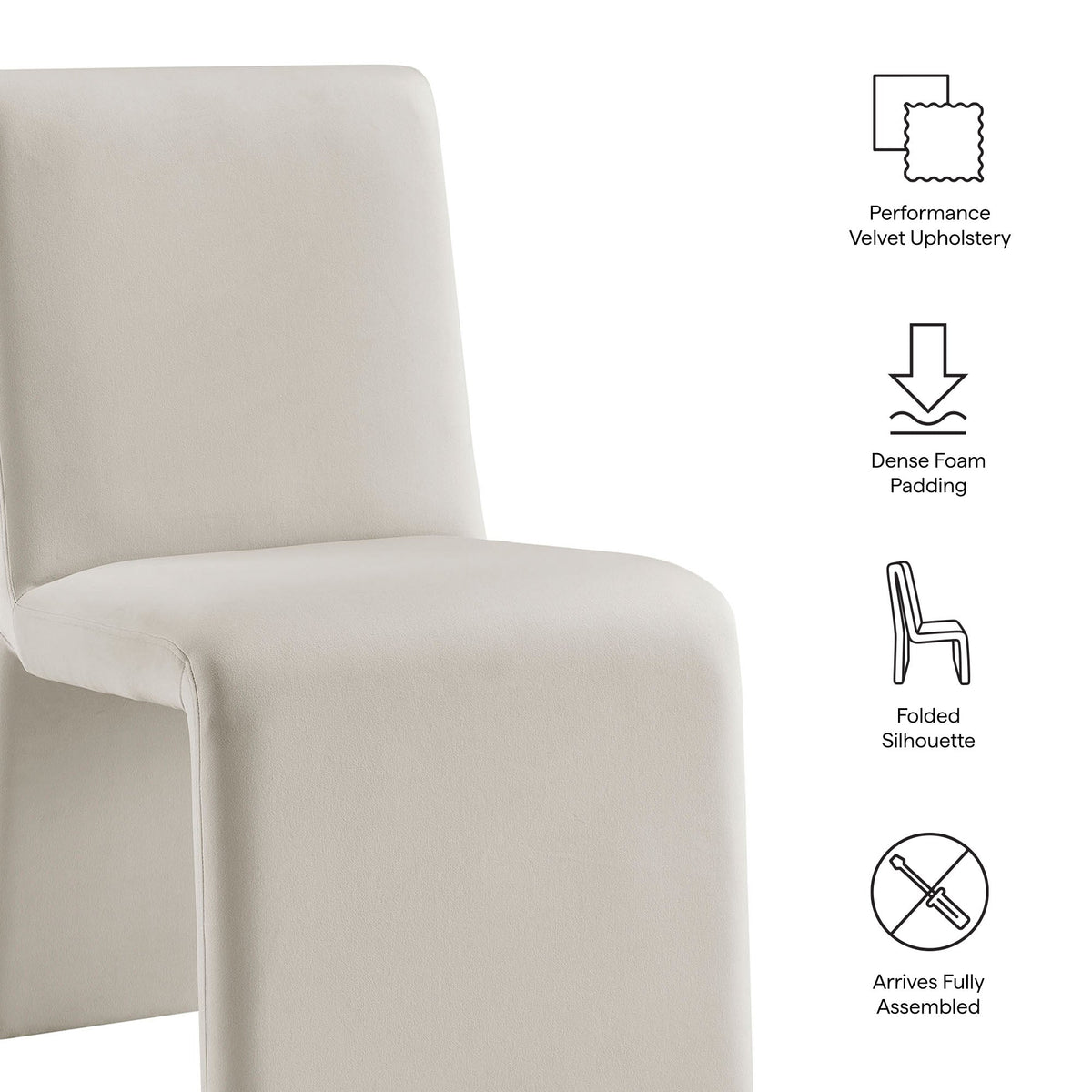 Emory Alabaster Performance Velvet Dining Side Chair (Set of 2) - Ornate Home