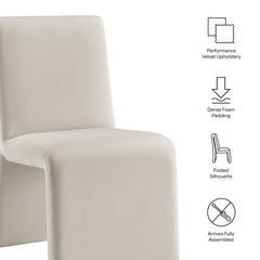Emory Alabaster Performance Velvet Dining Side Chair (Set of 2) - Ornate Home