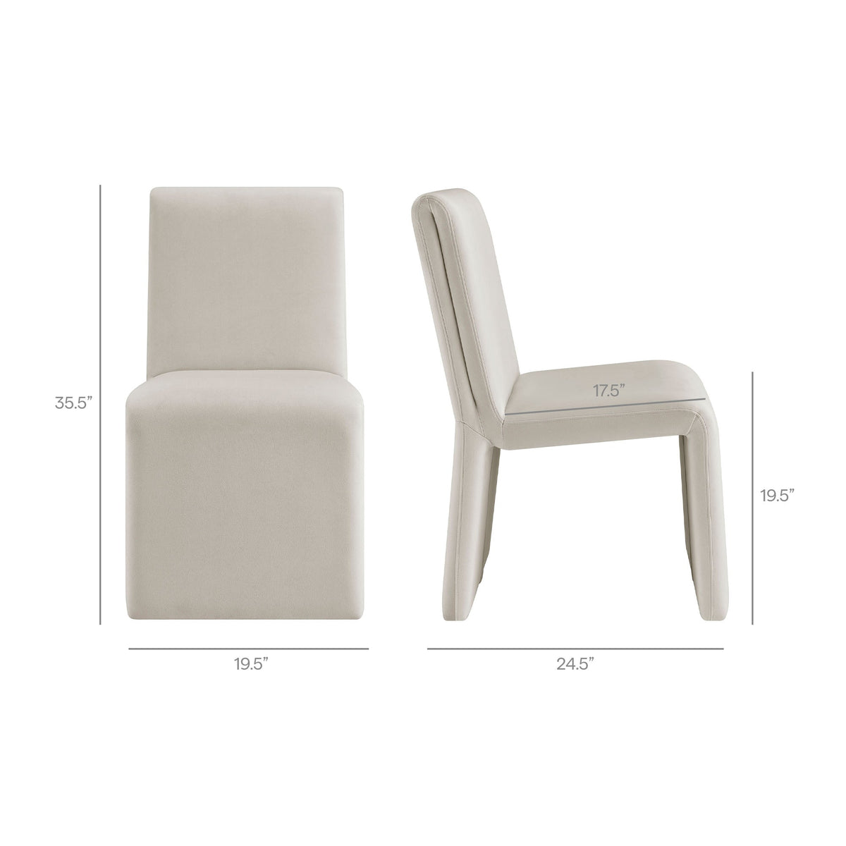 Emory Alabaster Performance Velvet Dining Side Chair (Set of 2) - Ornate Home