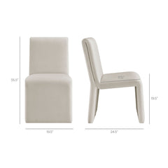 Emory Alabaster Performance Velvet Dining Side Chair (Set of 2) - Ornate Home