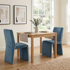 Emory Cadet Blue Performance Velvet Dining Side Chair (Set of 2) - Ornate Home