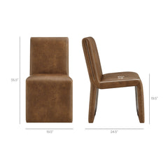 Emory Canyon Vegan Leather Dining Side Chair (Set of 2) - Ornate Home