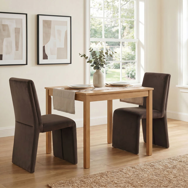 Emory Chocolate Brown Performance Velvet Dining Side Chair (Set of 2) - Ornate Home