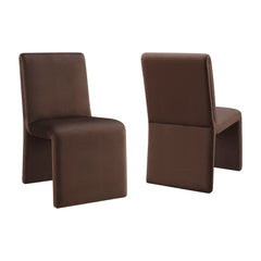 Emory Chocolate Brown Performance Velvet Dining Side Chair (Set of 2) - Ornate Home