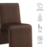 Emory Chocolate Brown Performance Velvet Dining Side Chair (Set of 2) - Ornate Home